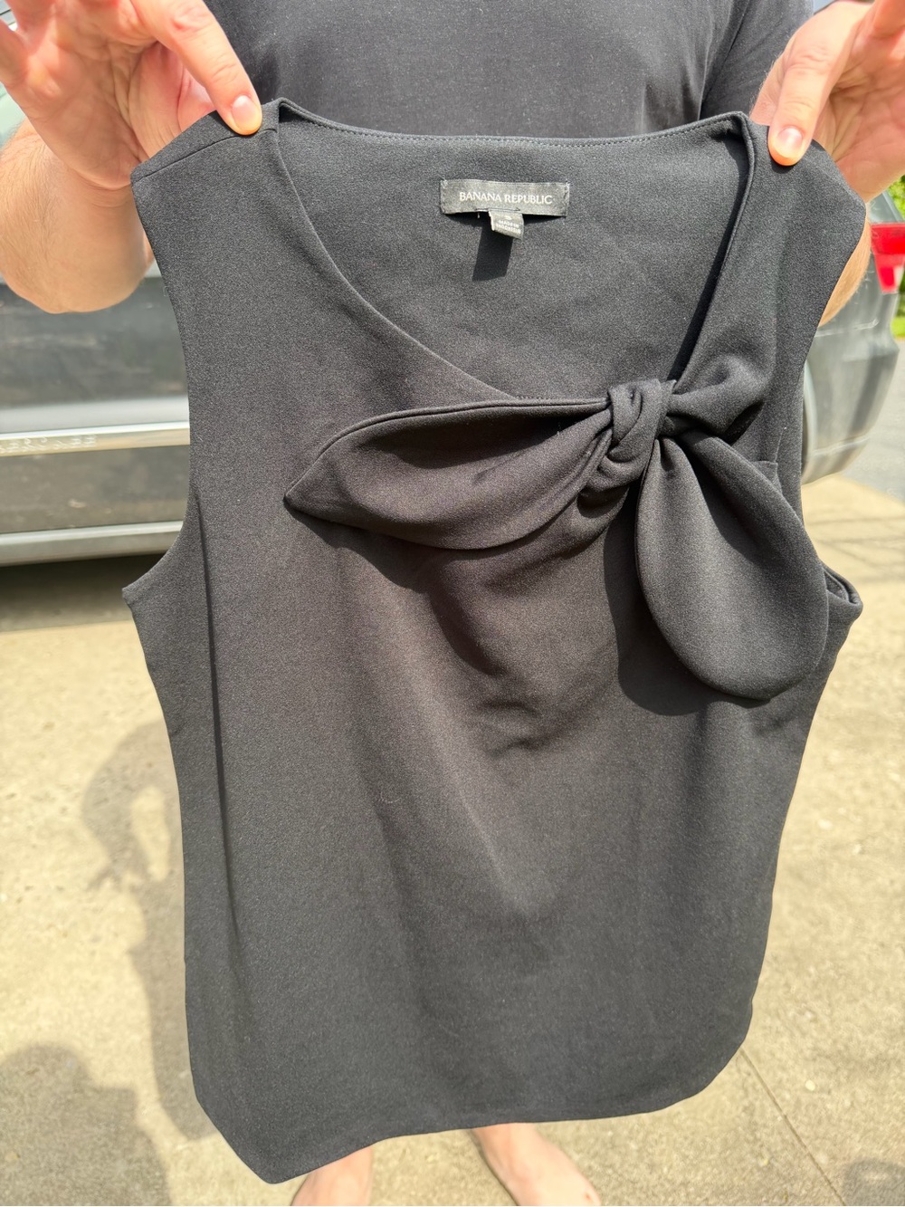 Banana Republic Black Sleeveless Top with Side Bow